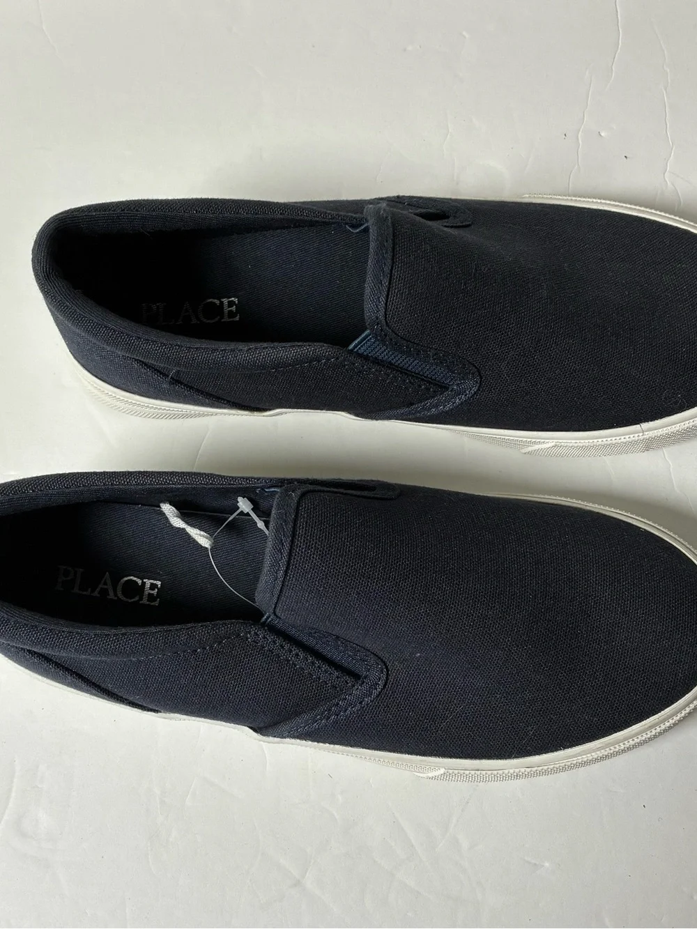 PLACE Navy Canvas Slip-On Loafers with White Sole